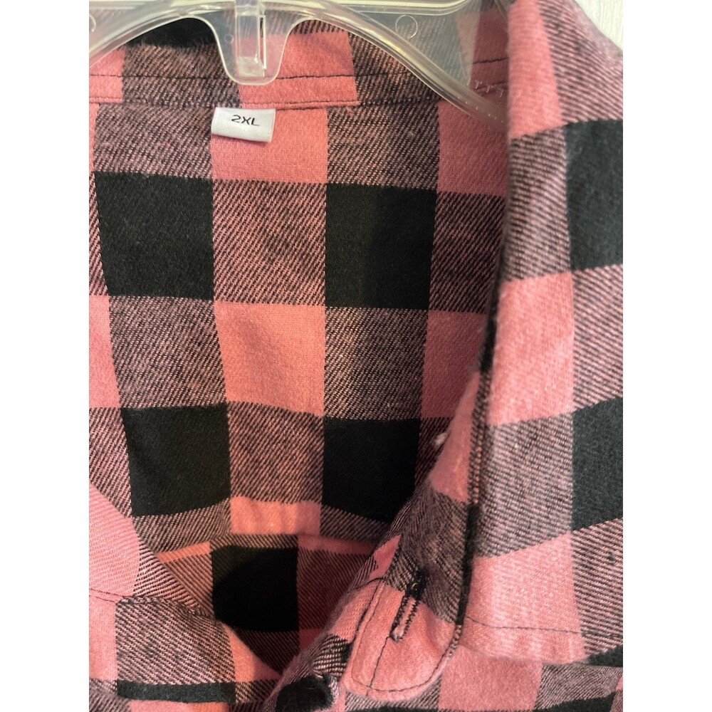 Women’s Flannel Shirt Size 2XL Blush Black Grey New Without Tags - Picture 6 of 9